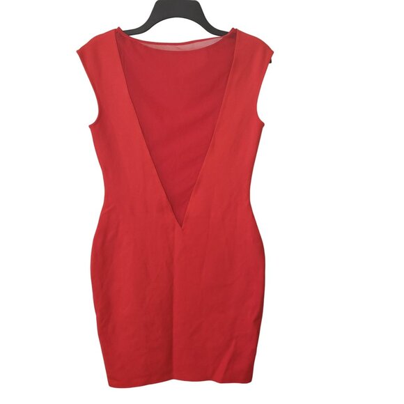 NEW Victor Glemaud Ruby Red Holiday Mini Dress Mesh Back Cosplay Futuristic - Picture 3 of 10